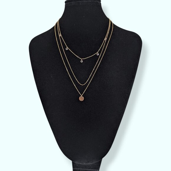 Dainty 3-Strand Accented Chain Necklace - Picture 3 of 6